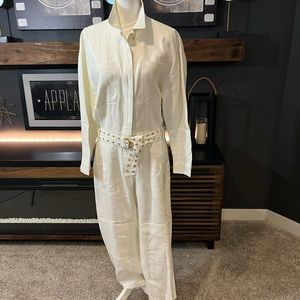 Michael Kors white linen jumpsuit